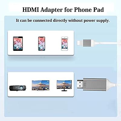 Apple Lightning to HDMI Adapter, Digital AV Audio Dongle, 1080P Sync Screen  Cable for iPhone, iPad, iPod to TV/Projector/Monitor, MFi Certified Video