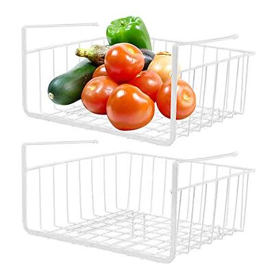 White Wire Under-Shelf Storage Basket