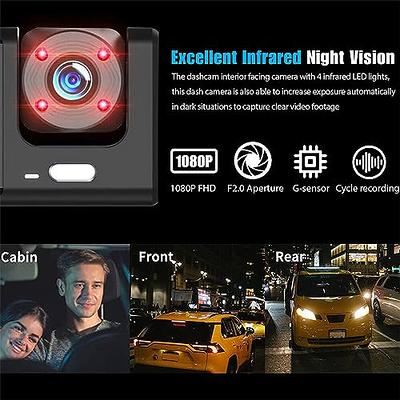 2-Inch Screen Car Recorder, 3-Way HD 1080P Dash Cam, Three-Lens Parking  Monitor, Car DVR with IR Night Vision, Loop Recording, G-Sensor (3 Lens) -  Yahoo Shopping