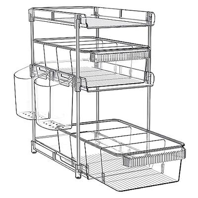 PHANCIR Under Sink Organizer, 2 Tier Multi-Purpose Large Capacity