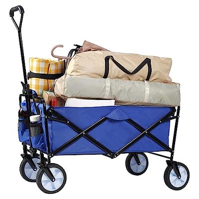 Folding Collapsible Beach Wagon Foldable Portable Shopping Utility Grocery Cart  Heavy Duty Garden Yard Wagons Carts Terrain Wheel for Sand Outdoor Camping  Sports (Blue, 1) - Yahoo Shopping