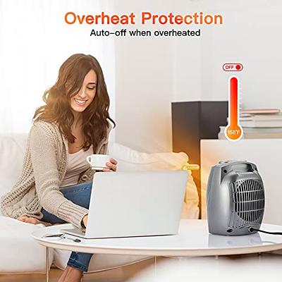 Portable Electric Space Heater With Thermostat, 1500w/750w Safe