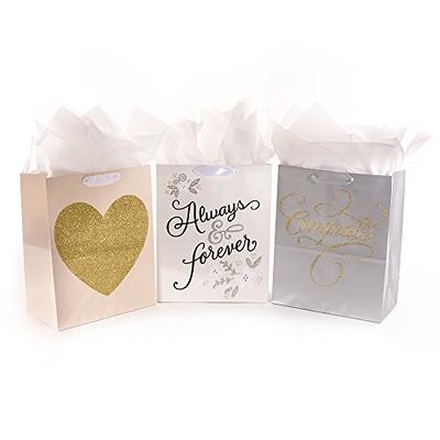 Hallmark Large Wedding Gift Bags with Tissue Paper, Glitter (Pack of 3),  silver, gold, white (5EGB6059) - Yahoo Shopping