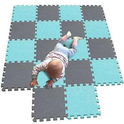 MQIAOHAM children puzzle mat play mat squares play mat tiles baby mats for  floor puzzle mat soft play mats girl playmat carpet interlocking foam floor  mats for baby green grey 108112 