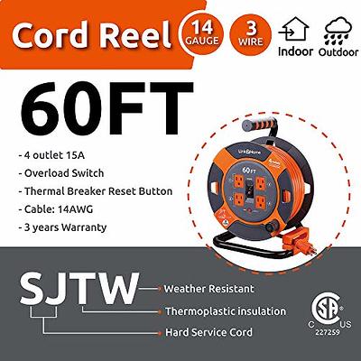 Link2Home Bundle - Cord Reel 60 ft. Extension Cord 4 Power Outlets with  Outdoor Weatherproof Wireless Remote Control - Yahoo Shopping