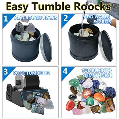 SACKORANGE Total 8 LBS Rock Tumbler Grit and Polish Refill Kit - 4 Step  Tumbling Grit Media Set +1/8 (3 mm) Round Ceramic Tumbling Filler Media 