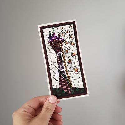 Rapunzel's Tower Stained Glass Window Sun Catcher Sticker
