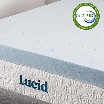 Mellow 3 in. Queen Cooling Gel Ventilated Memory Foam Mattress Topper, Blue