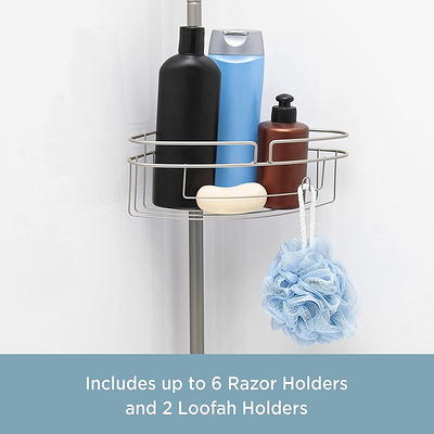 Kenney® 4-Tier Spring Tension Shower Corner Pole Caddy with Razor