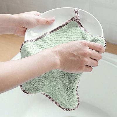 Microfiber Kitchen Cleaning Towel Cloth Double-layer Absorbent Dish Rag  Non-stick Oil Kitchen Cloth Kitchen Cleaning Accessories
