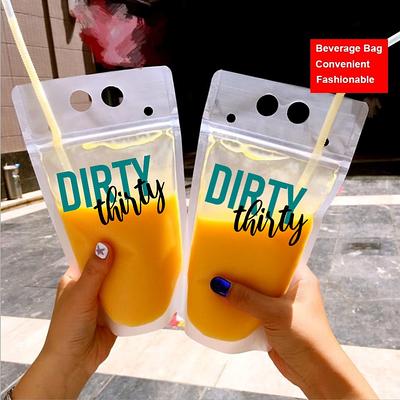 Dirty Thirty Drink Pouches, Booze Bags, Reusable Pouches With
