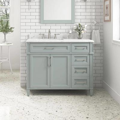 Home Decorators Collection Merryfield 31 in. W x 22 in. D x 35 in. H Single  Sink Freestanding Bath Vanity in Antigua Green with Carrara Marble Top  19112-VS31-AG - The Home Depot