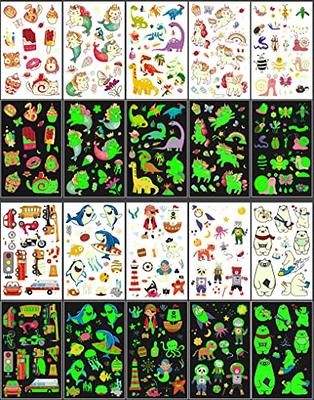 Temporary Tattoo for Kids, Glow in Dark Party Favors, Luminous Kids  Tattoos temporary for Boys and Girls, Glow Party Accessories Tattoo  Stickers