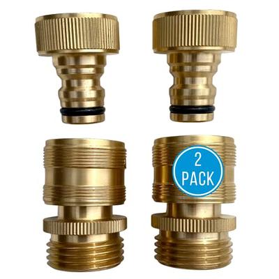 Sanpaint 3/4 inch Brass Garden Hose Adapter Double male Quick Connector,4 Pack