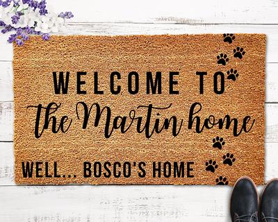 Hi Bye Cat Doormat Housewarming Gift Welcome Door Mat Personalized