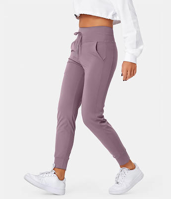 Women's High Waisted Drawstring Side Pocket Plain Casual Cotton Sweatpants  - Halara