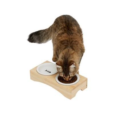 Frisco Wooden Elevated Dog & Cat Diner, 2-Cup