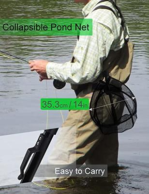 Dovesun Fishing Net Fish Landing Net Foldable Fishing Replacement Net for  Freshwater Saltwater Fishing Net Replacement Netting Green/Black 2 Colors
