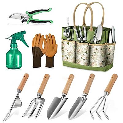 30-Piece Stainless Steel Heavy-Duty Gardening Tools with Floral Print, Garden Tools Set