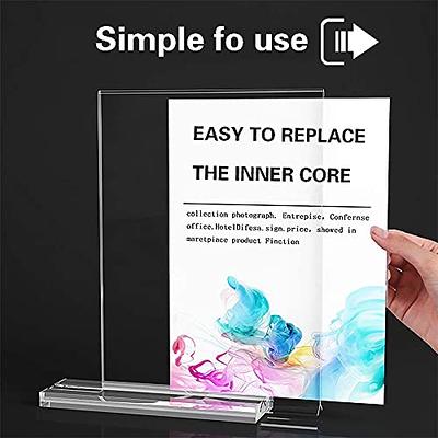 ikgopiz Acrylic Sign Holder 8.5 x 11-Acrylic T-Shaped Desktop Display  Stand, Sign Holder,Menu ad Frame. Suitable for Restaurants, Promotions,  Photo Frames, Events, Meetings (6 Pieces) - Yahoo Shopping