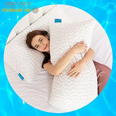 Luxury Gel Bed Pillow, Queen Size, Set of 2, Cooling, Stomach or Side  Sleepers