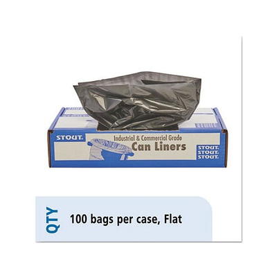 Earthsense 55-60 Gallon Commercial Recycled Trash Bags, Black, 100/Carton  (RNW6050-538983)