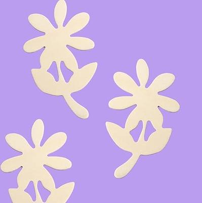 Pack of 24 Unfinished Wood Flower Cutouts by Factory Direct Craft - Blank Wooden  Craft Shapes to