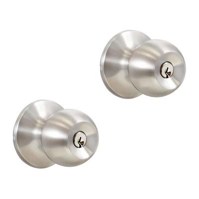 Premier Lock Keyed Alike Entry Door Stainless Steel Exterior Storeroom Door  Knob Multi-pack (3-Pack)