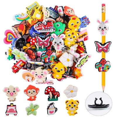  Tenceur 200 Pcs Pencil Topper Decorations Bulk Different  Pencil Clips Decoration PVC Pencil Toppers Accessories for Pupil Junior  Students Gifts Awards Straw Toppers for Tumbler Glass Straw Decoration :  Office Products