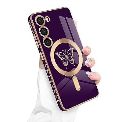  JUESHITUO for Samsung Galaxy S23 Ultra Case, [Full Camera Cover  Protection] [Compatible with MagSafe] Magnetic Metallic Glossy Clear Luxury  Soft Case for Galaxy S23 Ultra 5G 6.8 inch -Lavender Purple 