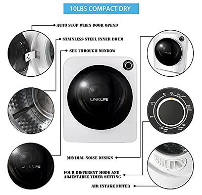  COSTWAY 1700W Electric Portable Clothes Dryer, 13.2 lbs  Capacity Front Load Compact Tumble Laundry Dryer with Stainless Steel Tub,  Easy Control Button Panel Downside for Variety Drying Mode, White :  Appliances