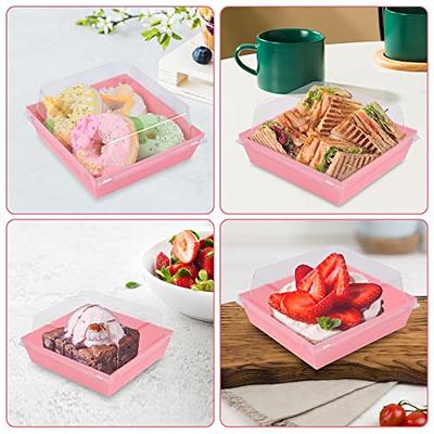 50 Pack Sandwich Box Charcuterie Boxes with Clear Lids Hot Dog Container  Disposable Food Containers with Lids for Strawberries, Chocolate Covered