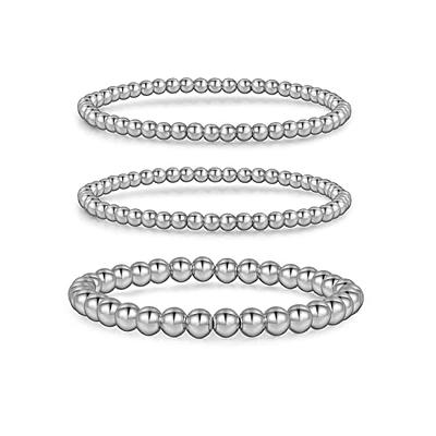 Women's Fashion Jewelry Set, Perfect For Weddings And Parties. Silver &  Black 5pcs/Set Including Necklace, Earrings, Bracelet, Elastic Ring