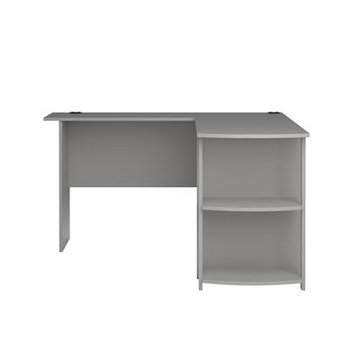 Ameriwood Home Hanley 56 in. L-Shaped Faux Terrazzo Computer Desk with 2-Shelves