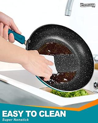 MICHELANGELO Non Stick Frying Pans Set, 8 Inch & 10 Inch Skillet Set, Frying  Pans Nonstick with Granite Interior, Enamel Nonstick Pans for Cooking, Frying  Pan Set with Silicone Handle, Cyan - Yahoo Shopping