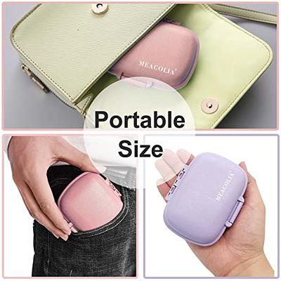  1Pack Travel Pill Organizer, 8 Compartments Portable Pill Case, Small  Pill Box for Pocket Purse Portable Medicine Vitamin Container Beige :  Health & Household