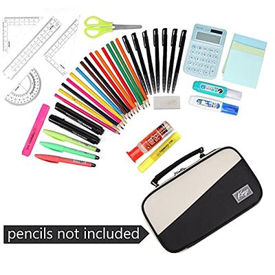 Vnieetsr Large Pencil Case Big Capacity Pencil Bag Large Storage Pouch 3  Compartments Desk Organizer Marker Pen Case Simple Stationery Bag Pencil  Holder (Gray)