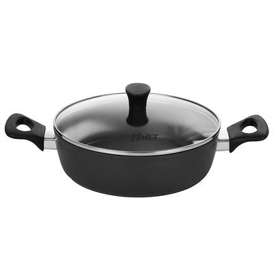  MICHELANGELO Deep Frying Pan with Lid, 9.5 Inch, Nonstick,  Aluminum, Ergonomic Handle, Induction Compatible: Home & Kitchen