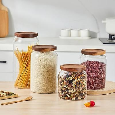 Sweejar Large Glass Candy Jars with Wooden Lids, 1.2 Gallon Glass Jar with  Lid, Sugar/Flour Storage Containers, Big Glass Canisters with Airtight Lid,  1 Pack, Press Lid - Yahoo Shopping