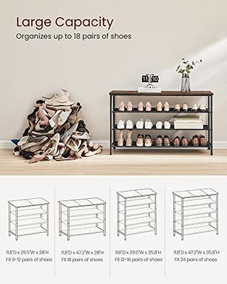 3-Tier Long Shoe Rack Organizer Extra Large Capacity for 24 Pairs,Black