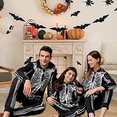 ANGELGGH Family Matching Halloween Onesie Pajamas, Funny Skeleton