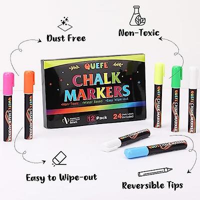 12 Pcs Chalk Markers For Blackboard Windows, Washable 6 Mm Window