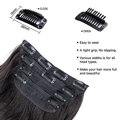 4Pcs Dark Brown Hair Extensions, 20 Inches Clip in Hair Extensions, Long  Curly Synthetic Hair Extensions Clip in Human Hair, Thick Brunette Hair  Extensions (Color:Dark Brown with a Slight Auburn Luster) 
