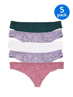 No Boundaries Women's Lace Thong Panties, 5-Pack