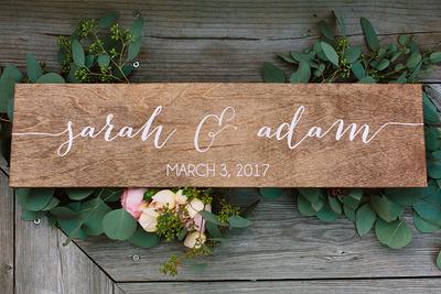 Wooden Wedding Custom Names and Est Date Fall Wedding Sign Koyal Wholesale Customize: Yes