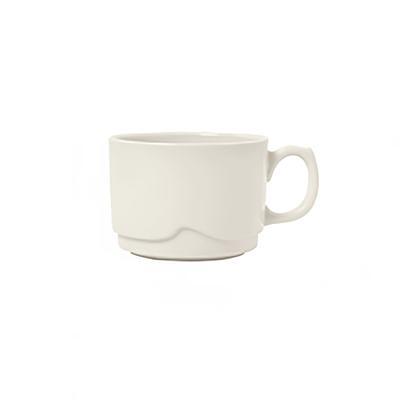 Acopa 8 oz. Ivory (American White) Rolled Edge Stoneware Mug - 36/Case