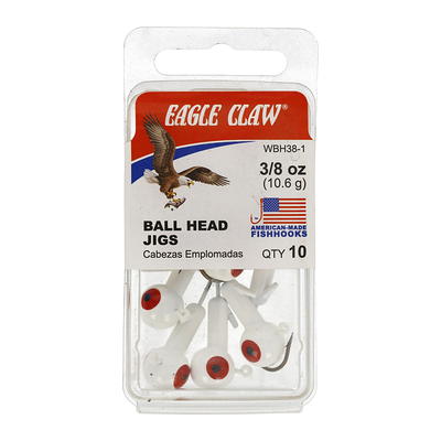 Eagle Claw Ball Head Fishing Jig, Black with Bronze Hook, 1/16 oz., 10  Count 