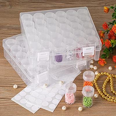 Storage Box Organizers,2 Pack Colorful Bead Container Diamond Embroidery  Box Diamond Painting Accessory Storage Box Jewelry Nail Art Accessory  Container Case with Divider 