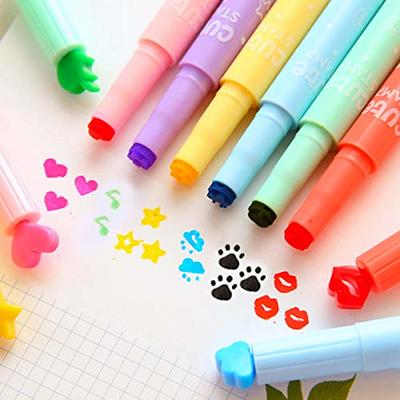 Cute Highlighter Kawaii, Assorted Pastel Colors Multicolor Marker Pen, Cat  Claw Animals Cartoon No Bleed Colored Bible Aesthetic Neutral Highlighter