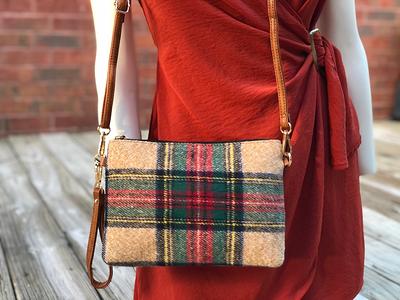 Monogram Crossbody Plaid Purse, Bag, Riley Crossbody, Monogrammed